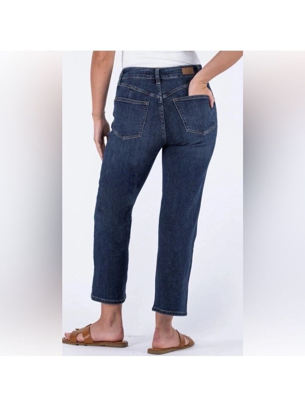 SALE! Judy Blue High Rise Straight Leg Cropped Denim size 31 - Picture 4 of 11